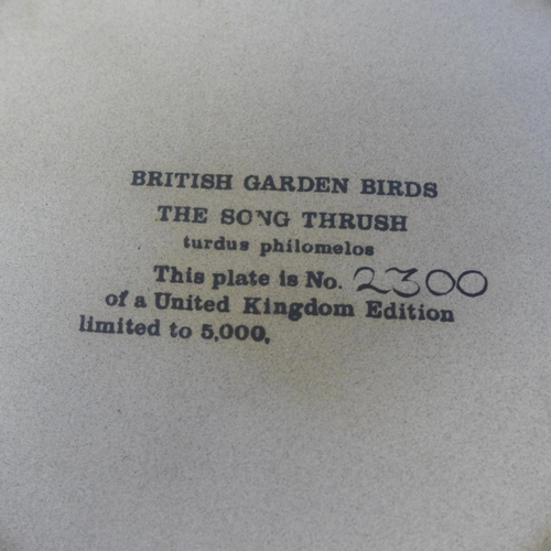 681 - Three items of Carlton Ware and two Poole limited edition British Garden Birds plates