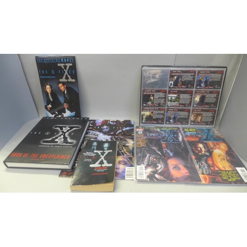 683 - Two X-Files books, magazines and trading cards