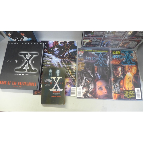 683 - Two X-Files books, magazines and trading cards