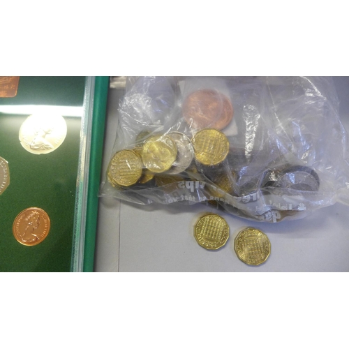 694 - British decimal and pre-decimal coins and foreign coins