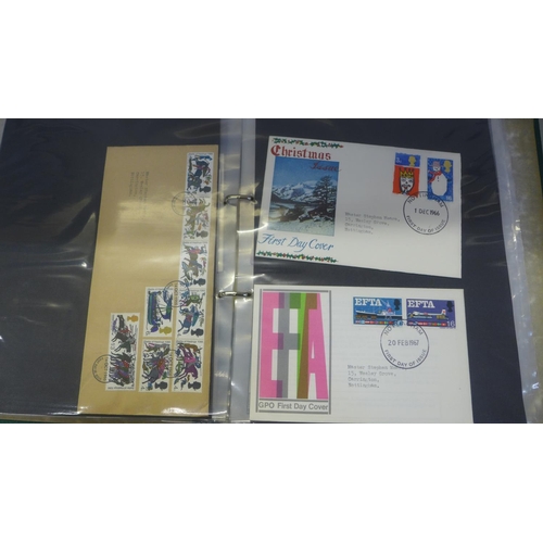 696 - Two albums of stamp first day covers, including 25th Anniversary of The Battle of Britain, 1966 Worl... 