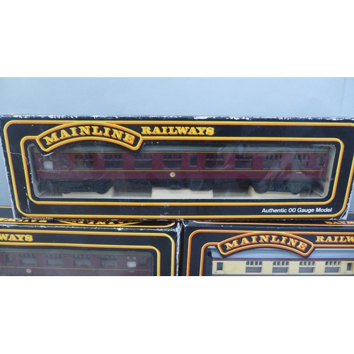 712 - Five Mainline 00 gauge model railway carriages, boxed