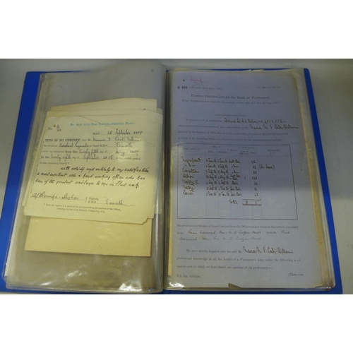 713 - Naval ephemera: Service Records of MMF Conde-Williams OBE, including his lengthy handwritten diary o... 