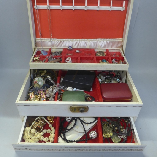 717 - Costume jewellery and a jewellery box