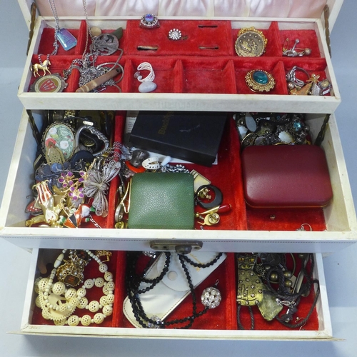 717 - Costume jewellery and a jewellery box