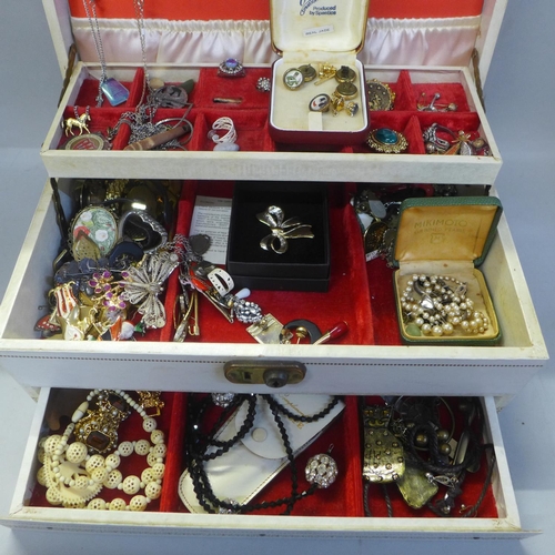 717 - Costume jewellery and a jewellery box