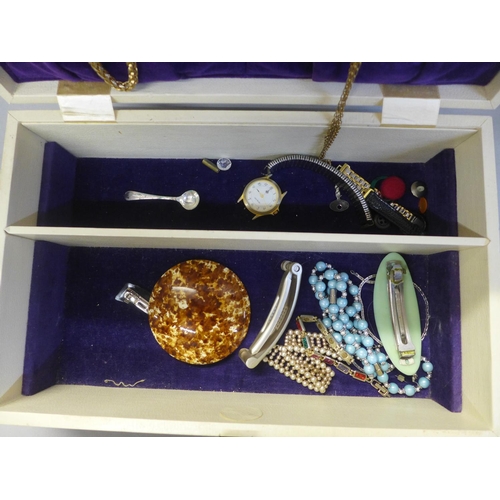 730 - A jewellery box and costume jewellery