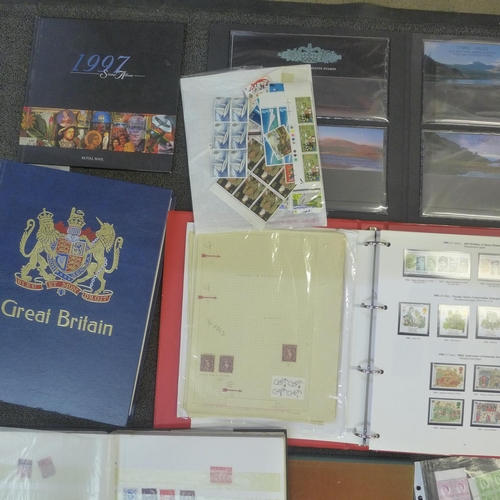 756 - Stamps; box of GB stamps, covers, etc., includes over £40 face value decimal mint