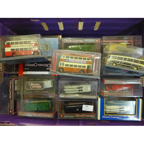 779 - A collection of Corgi Original Omnibus die-cast model vehicles, mainly in perspex boxes (30+)