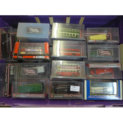 779 - A collection of Corgi Original Omnibus die-cast model vehicles, mainly in perspex boxes (30+)