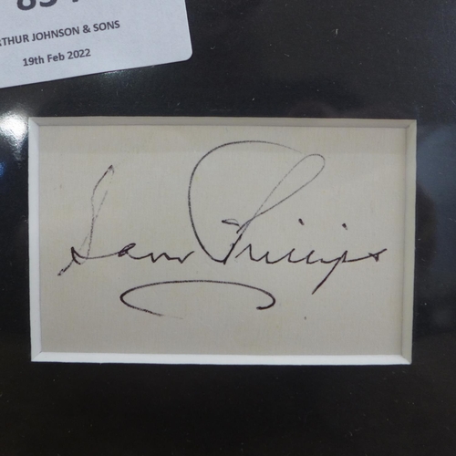 834 - Elvis Presley related items, Sam Phillips autographed display, Sun Records