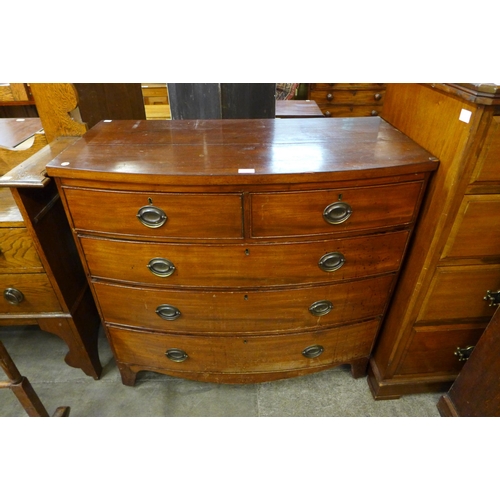 129 - A George III mahogany bow front chest of drawers