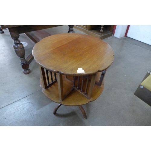 13 - An Edward VII mahogany revolving bookstand