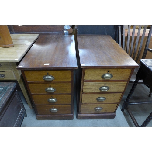 143 - A pair of Victorian mahogany pedestal chests