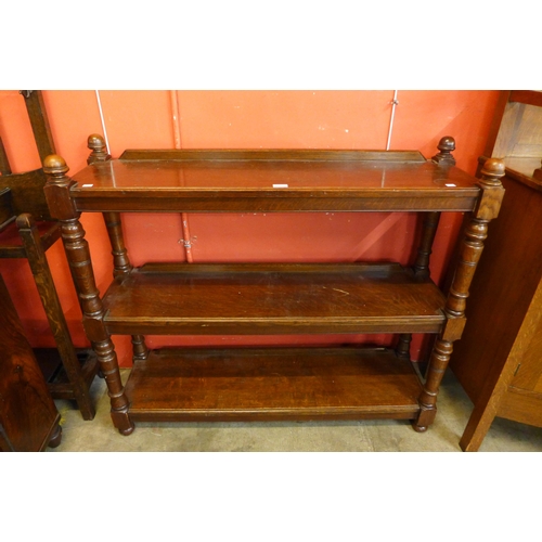 27 - A Victorian oak three tier dumb waiter