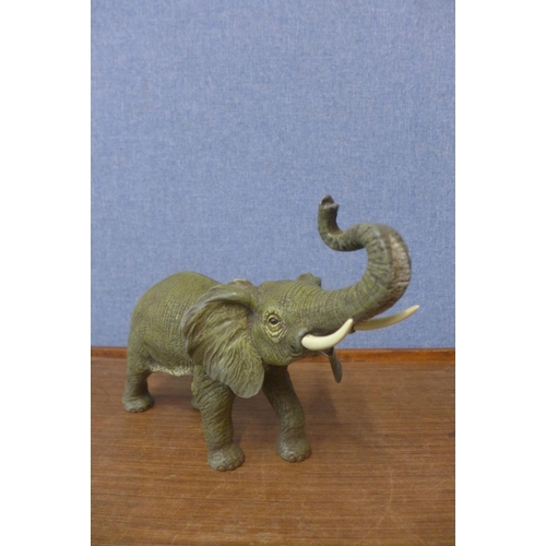 356 - Manner of Franz Bergman, painted bronze figure of an elephant