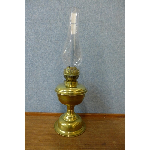 378 - A brass oil lamp