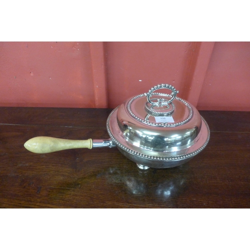 398 - A late Victorian plated warming/serving dish