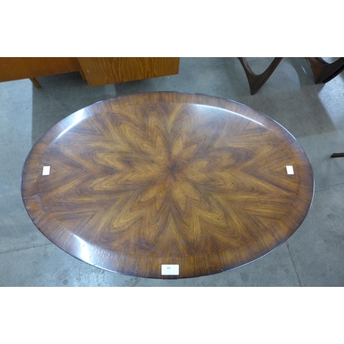 40 - An Art Deco style Vanucci mahogany oval occasional table, designed by Theodore Alexander