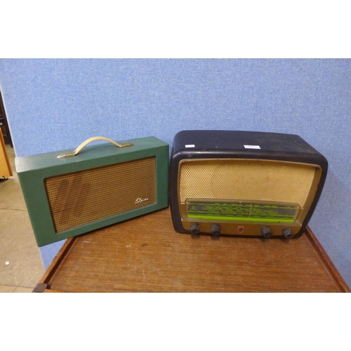 409 - A Philips Bakelite radio and an Elpiro portable radio