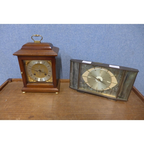 415 - A Comitti of London mahogany mantel clock and a Metamec clock