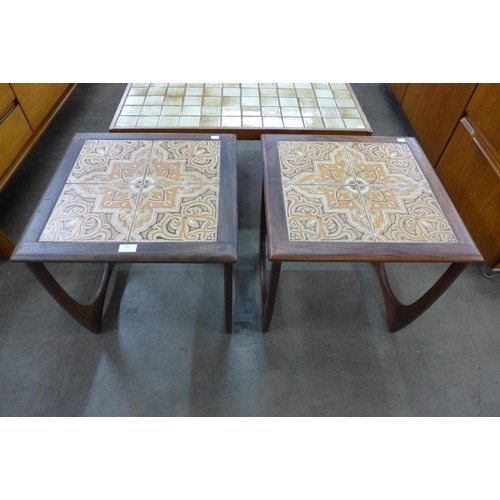 54 - A pair of G-Plan Fresco teak and tiled top occasional tables