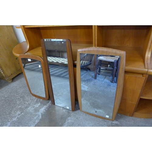 60 - Three teak framed mirrors