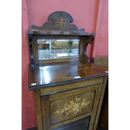 9 - An Edward VII rosewood and marquetry inlaid music cabinet