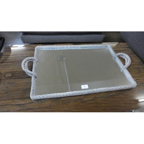 1330 - A silver rope twist two handled mirrored tray (19043025)   #