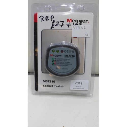 2012 - Fluke voltage tester & Volt Alert with megger socket tester - packaged & unused