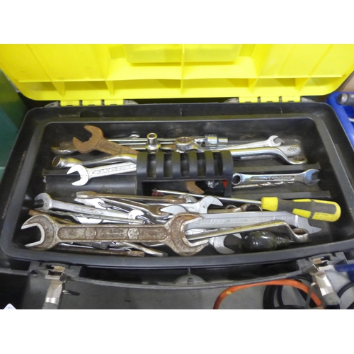 2047 - 2 Tool boxes with assorted hand tools, mostly spanners