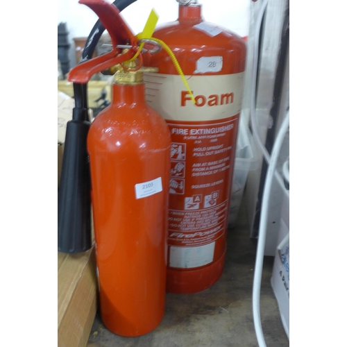 2103 - 2 Fire extinguishers - foam & CO2