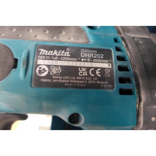 2140 - Makita (DHR202RFIJ) SDS hammer drill in case - no charger or battery - W