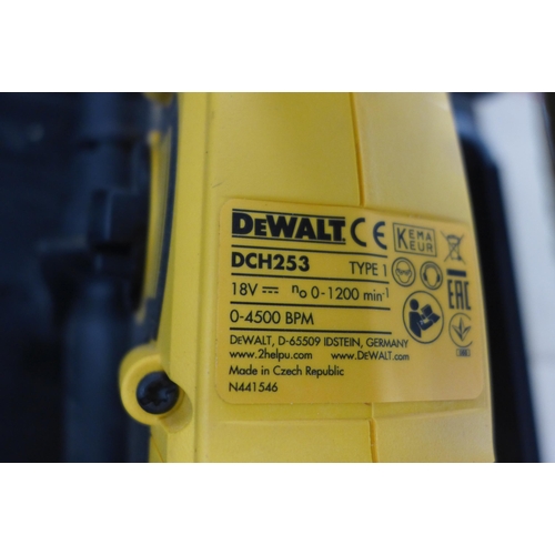 2142 - DeWalt DCH 253 SDS drill in case - no battery or charger - W