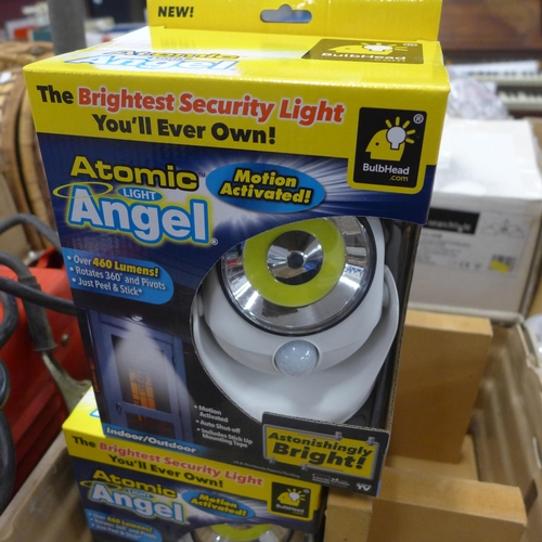 2162 - 3 Atomic Angel motion activated security lights - battery powered - sealed