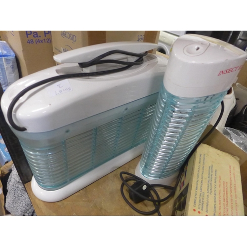 2189 - 2 Electric fly killers, cordless jug kettle & shaving light unit