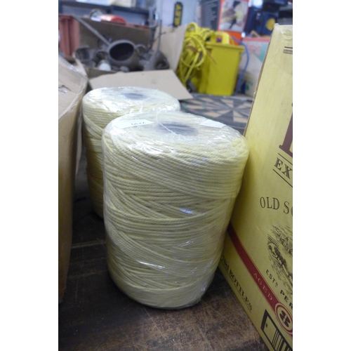 2230 - 2 Reels of 3mm yellow string - 500m long - sealed