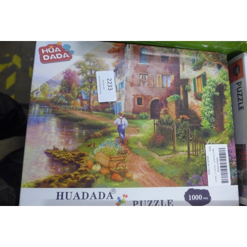 2233 - 4 x 1000 piece jigsaws: Dinner in Venice, Venice Grand Canal, Paris Scene, Country Scene (sealed)