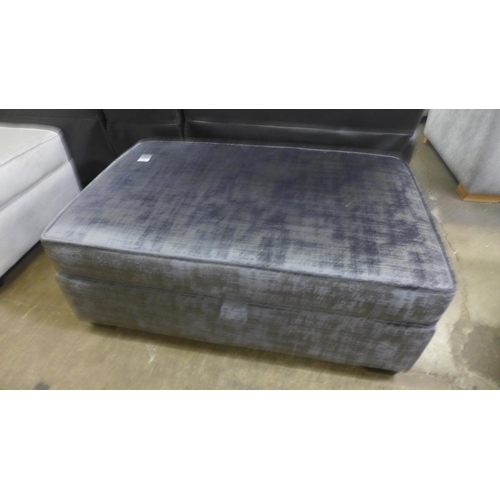 1513a - An Arighi Bianchi Steel Blue Large Ottoman Footstool