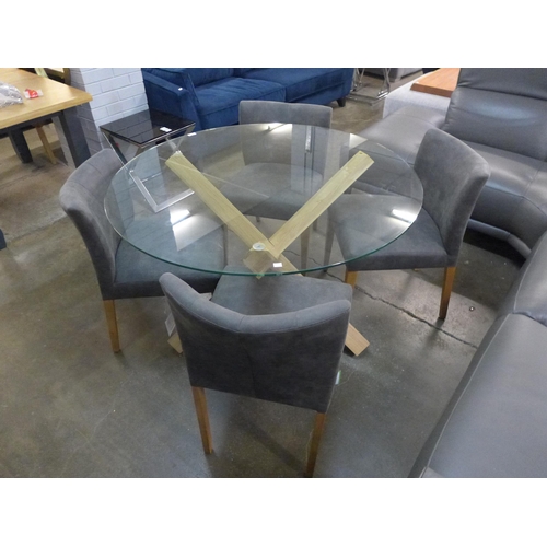 1382 - Turin Bentley Designs five piece circular dining table set, (missing suction pad) original RRP £749.... 