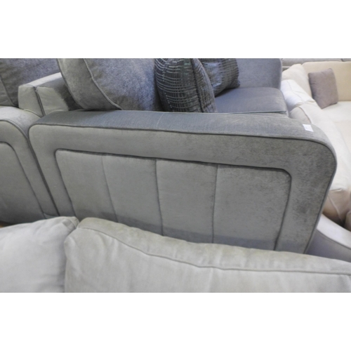 1385 - A Casey Silver Velvet Two Seater Sofa