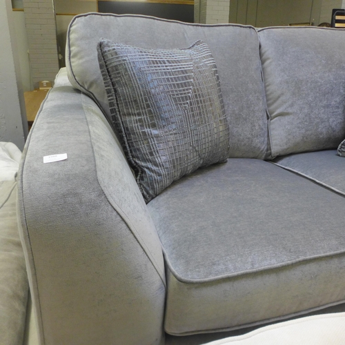 1385 - A Casey Silver Velvet Two Seater Sofa