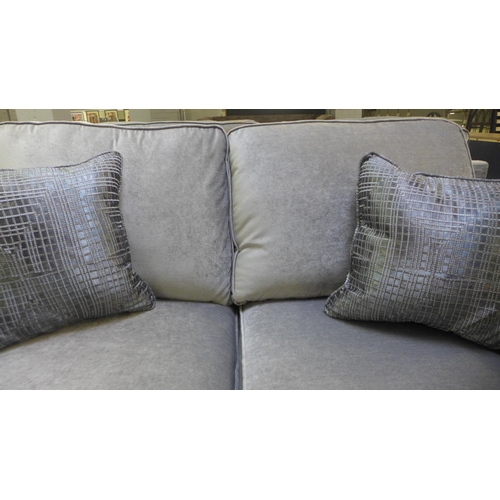 1385 - A Casey Silver Velvet Two Seater Sofa