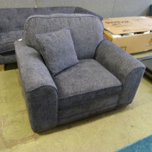 1540 - A Rebecca blue fabric oversized armchair