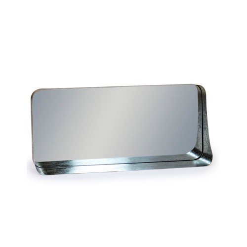 1423 - A silver landscape mirror with shelf, W 90cm (JRG2643)   #