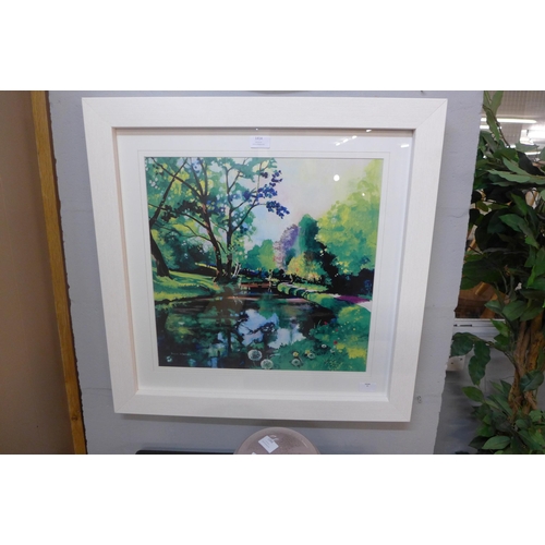 1426 - A Denise Di Battista framed print, Riverbank Reflections 60 x 60 (PPFPPR46332G44)   #