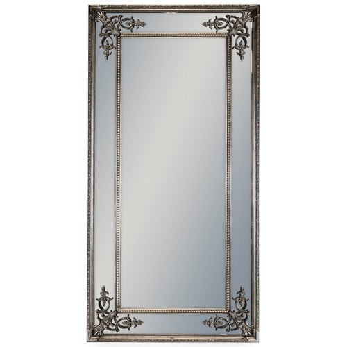 1432 - A tall silver French style mirror, H 183cms (M62173)   #