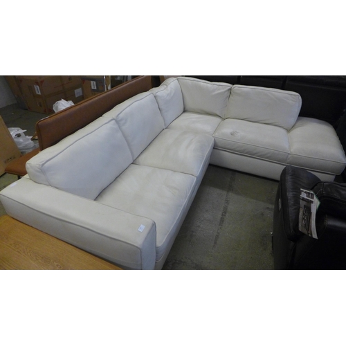 1718 - Natuzzi cream two piece sectional leather sofa, original RRP £1999.91 + VAT (4082-6) * This lot is s... 