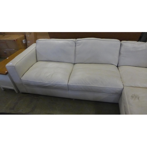 1718 - Natuzzi cream two piece sectional leather sofa, original RRP £1999.91 + VAT (4082-6) * This lot is s... 