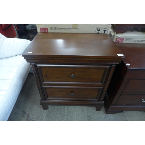 1651 - A Lifestyle Solutions cappuccino finish two drawer large bedside chest ( marked )